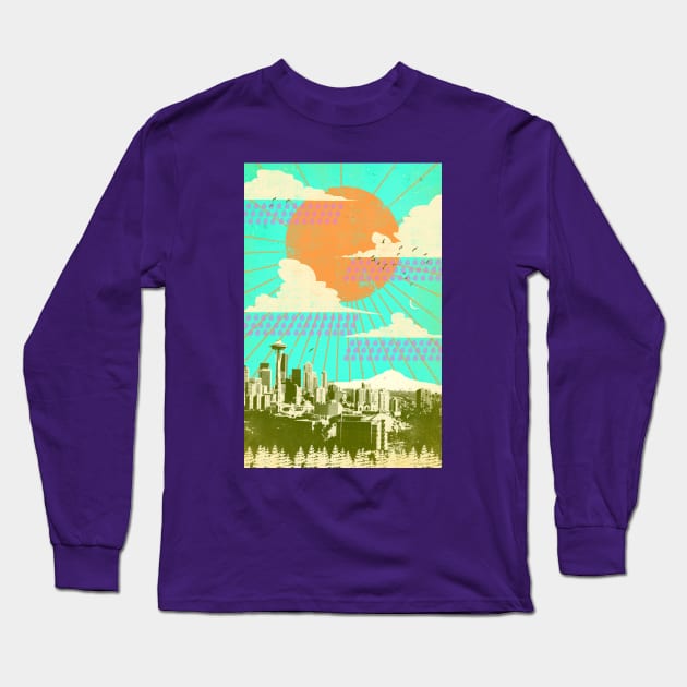 SEATTLE SUMMER Long Sleeve T-Shirt by Showdeer